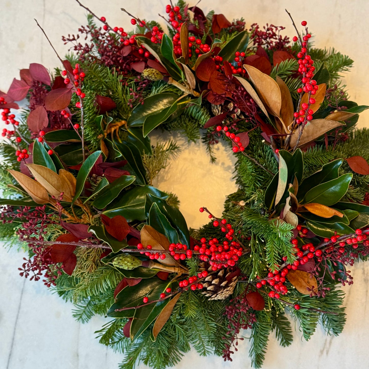 Holiday Wreath - Los Angeles Florist - Pink Clover