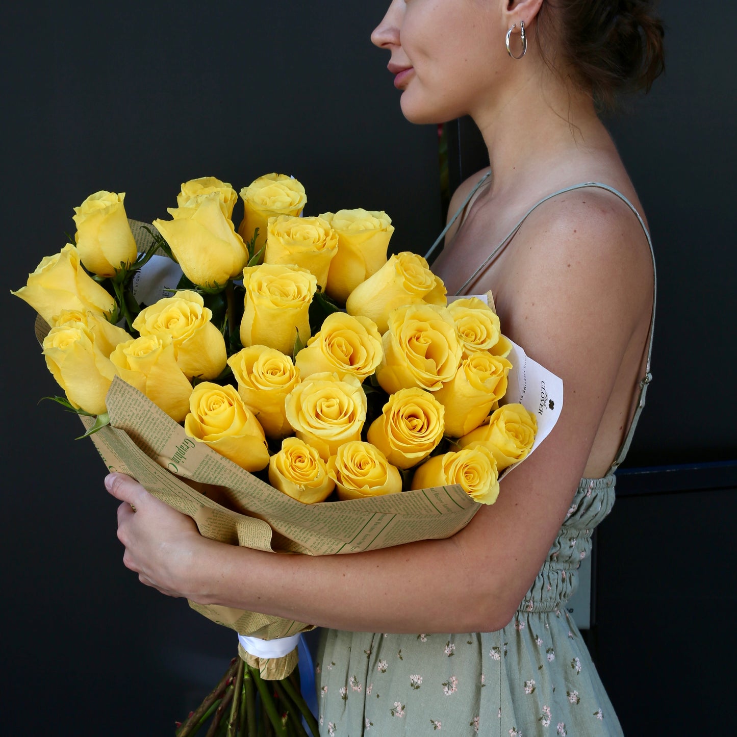 Yellow Roses floral arrangement from Pink Clover LA, styled with fresh blooms and cheerful tones