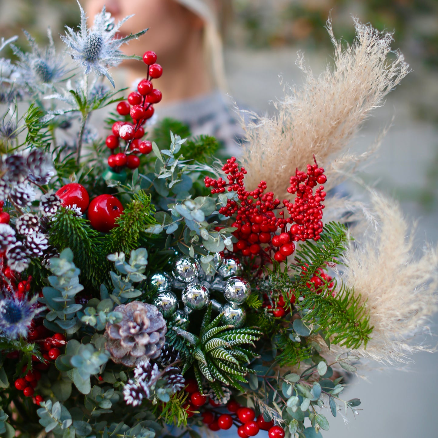 Winterberry Charm - Los Angeles Florist - Pink Clover