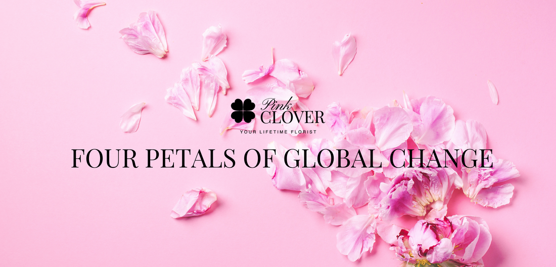 Pink Clover Flowers: Lucky Four Petals of  Global Change