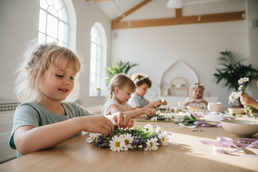 Flower Crown Workshop - fresh floral arrangement delivery in Los Angeles by Pink Clover
