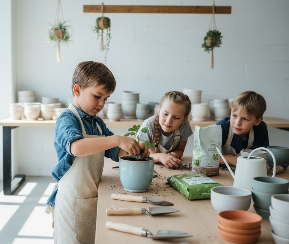 Plant-a-pot Workshop - fresh plant delivery in Los Angeles by Pink Clover