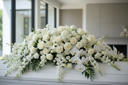 Peaceful White Casket Cover