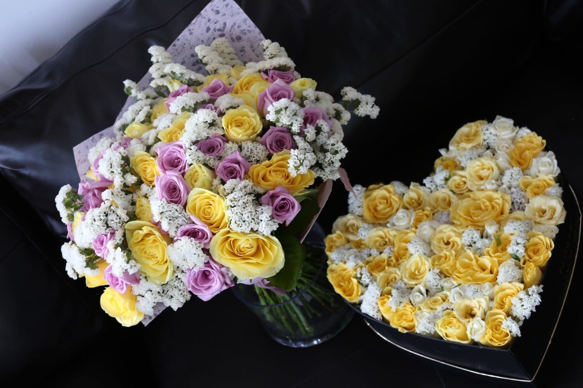 Box with roses 🌹 - Los Angeles Florist - Pink Clover