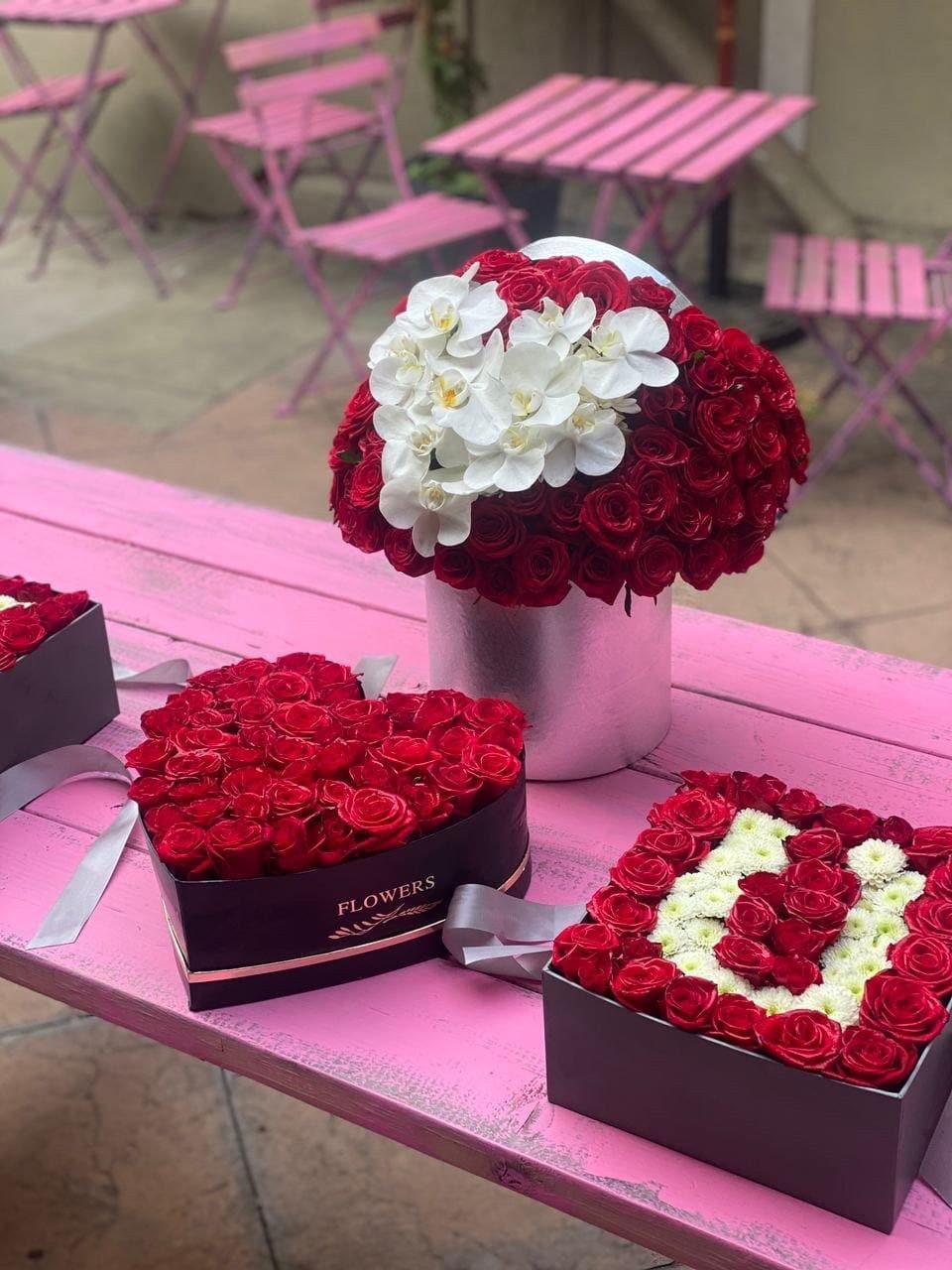 Boxes “I LOVE YOU” - 3 boxes - Los Angeles Florist - Pink Clover