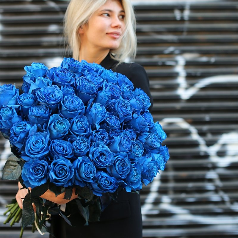 
                  
                    Diamond Bouquet of fresh Blue Roses - Los Angeles Florist - Pink Clover
                  
                