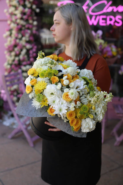 Evangeline( Anemones and ranunculus flowers in round box) - Los Angeles Florist - Pink Clover