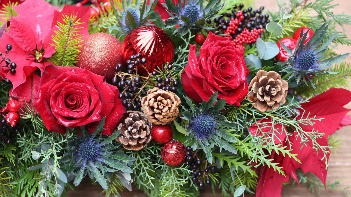 Christmas Centerpiece - Los Angeles Florist - Pink Clover