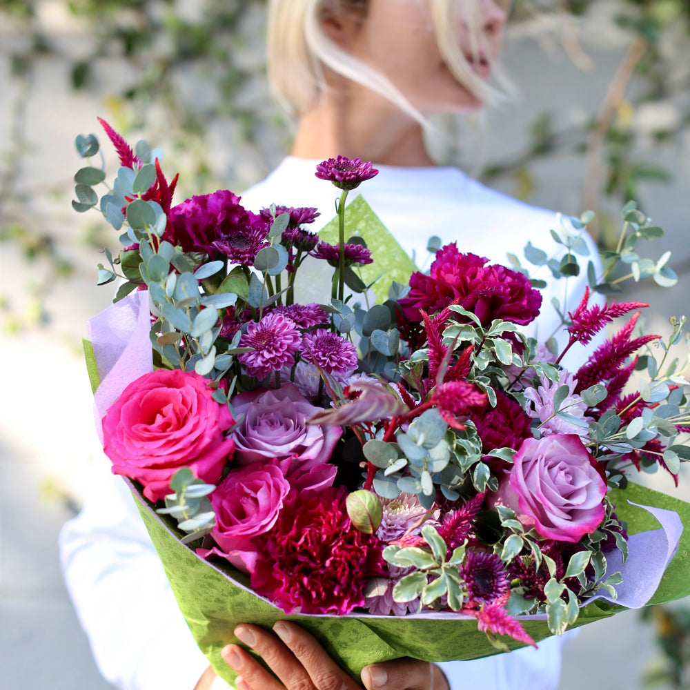 
                  
                    Monica (Bouquet with purple roses and mix flowers)
                  
                