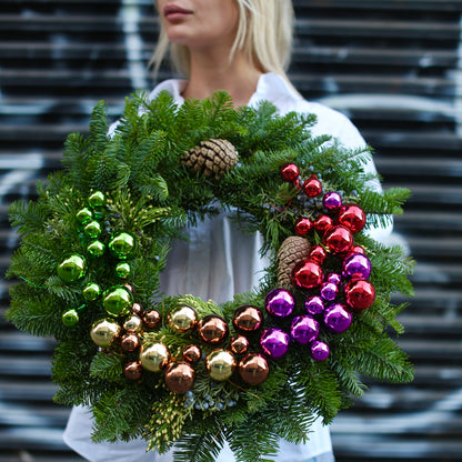 Pine Wreath - Los Angeles Florist - Pink Clover