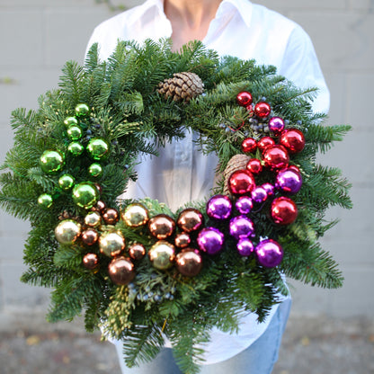 Pine Wreath - Los Angeles Florist - Pink Clover