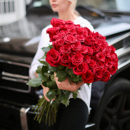 75 Red Roses - Los Angeles Florist - Pink Clover