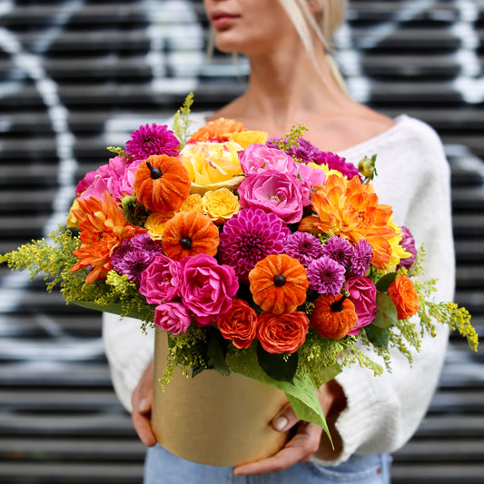 Pumpkin Box - Los Angeles Florist - Pink Clover