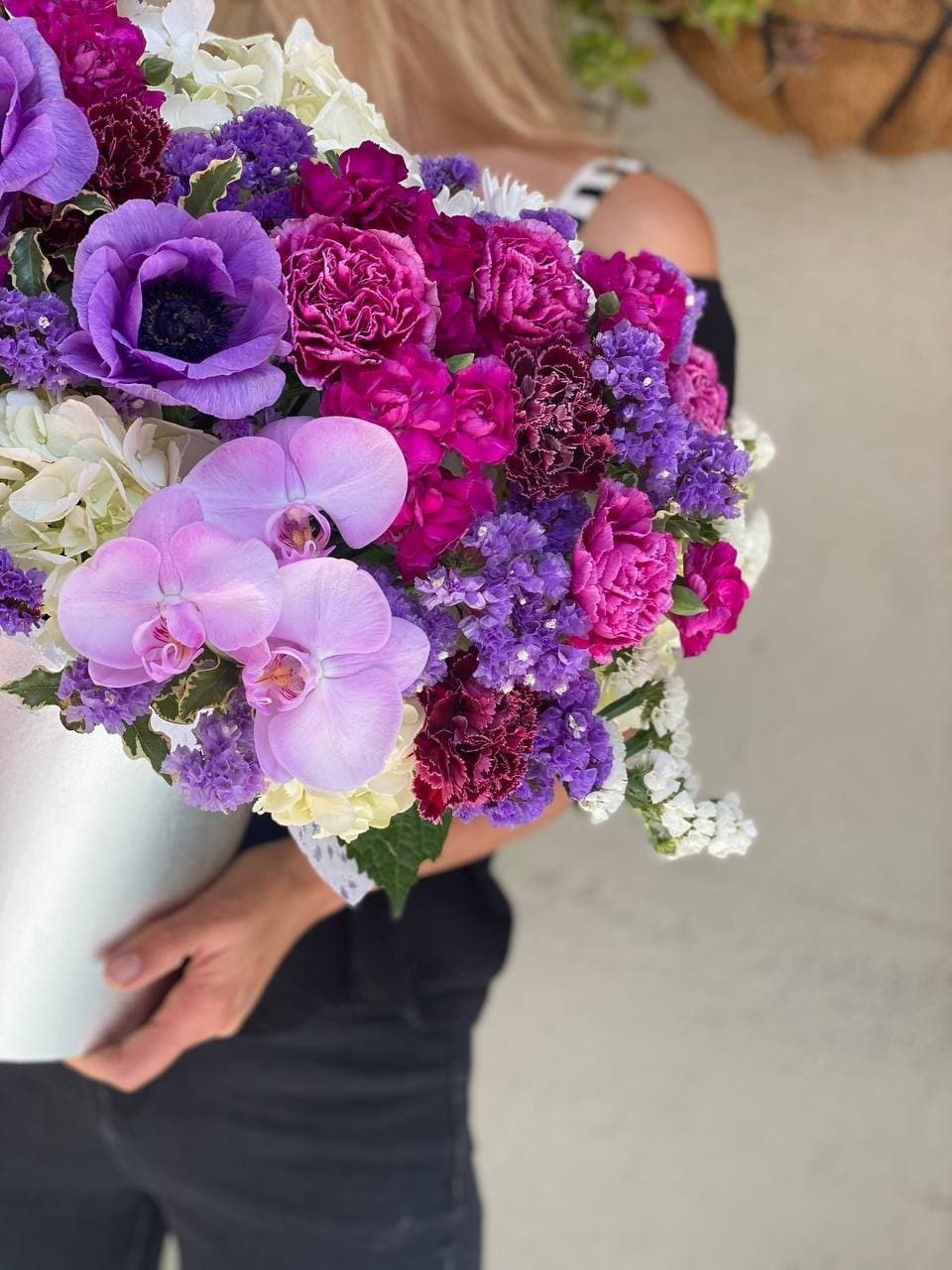 Josephine( Arrangement of orchids ,anemones ,hydrangea and carnations) - Los Angeles Florist - Pink Clover