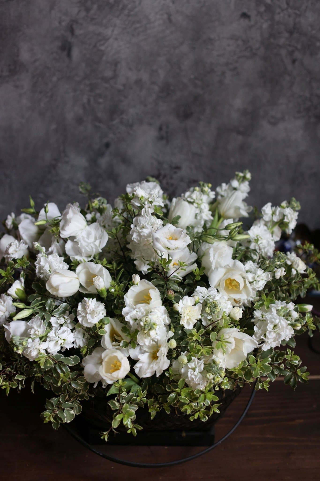 Prince (White basket ) - Los Angeles Florist - Pink Clover