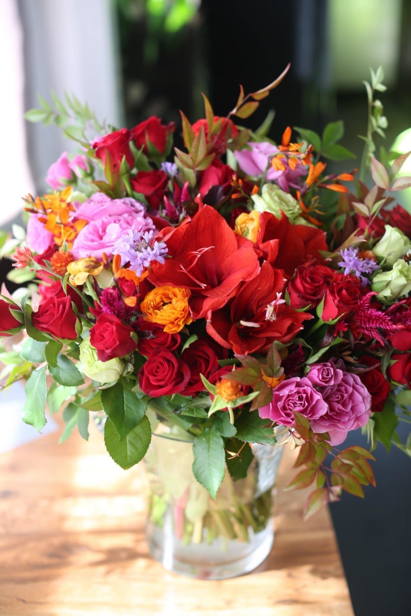 
                  
                    Tazia(Red flowers mix with lilies and roses bouquet ) - Los Angeles Florist - Pink Clover
                  
                